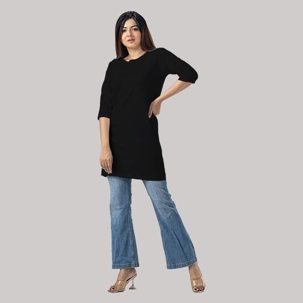 Black Long Top T-Shirt - Image 3