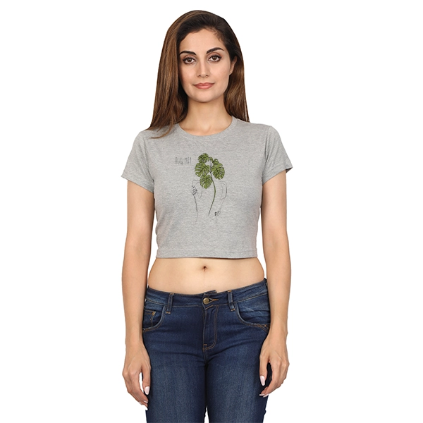 Women's Hug Me Printed Crop T-shirt
