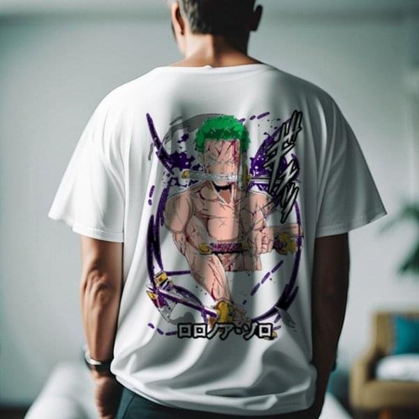 Men's Zoro Anime Printed T-shirt