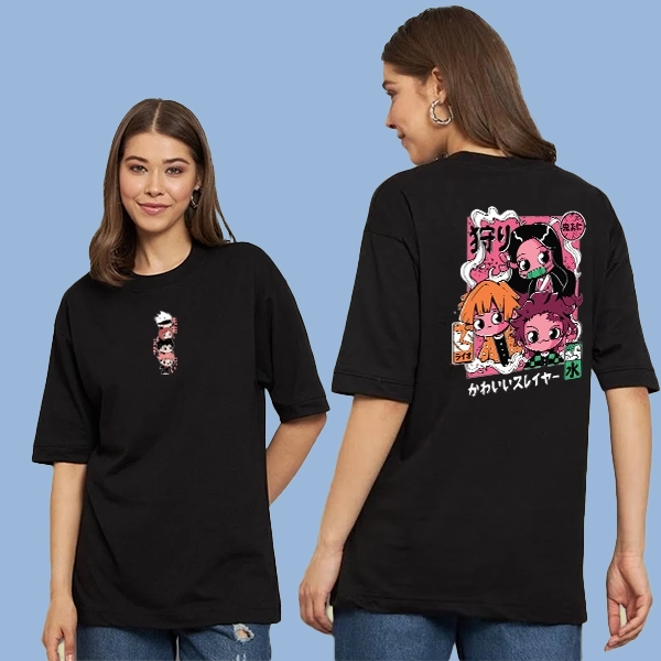 Women's Anime Power Girl Printed Oversize T-shirt